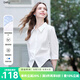 百圖betu女裝2025夏季新款襯衫舒適棉質(zhì)梭織前后收褶設(shè)計上衣2507T27 白色 M