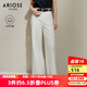 艾諾絲雅詩【商場(chǎng)同款】2025夏季新品長(zhǎng)絨棉闊腿牛仔褲高腰白色褲子40423236 白色 L