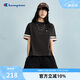 Champion冠軍短袖女新款拼接撞色美式復(fù)古風(fēng)T恤潮牌寬松 水墨黑 M