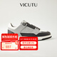 威可多（VICUTU）男士休閑鞋舒適時尚潮流撞色商務(wù)通勤耐穿板鞋百搭男鞋 淺灰+白色 42