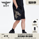 BOY LONDON潮牌休閑褲中性風夏季寬松高街黑色短褲N13902 黑色 S