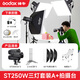 神牛（Godox） 250W閃光燈攝影燈套裝證件照人像拍攝補光燈電商小型攝影棚柔光箱攝影器材 【8】ST250W三燈+拍攝臺-送引閃器