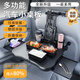 齊選車載小桌板后排折疊桌子汽車餐桌吃飯寫作業(yè)多功能后座筆記本支架 【黑色】伸縮加大抽屜款+防滑墊