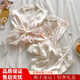 FENTENGG輕奢品牌真絲睡衣女春夏秋款桑蠶絲純色吊帶長(zhǎng)褲睡袍三件套家居 米白 M