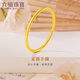 六福珠寶福滿(mǎn)傳家足金古法素圈黃金手鐲實(shí)心鐲子單只 計價(jià) G01G0003DS 60mm-42.02克(含工費1891元)
