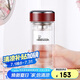希諾雙層玻璃杯家用辦公水杯女高顏值過濾泡茶杯子XN-9330紅色 200mL