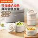 蘇泊爾（SUPOR）飯盒陶瓷內(nèi)膽便當盒可微波爐加熱上班族學生便攜餐盒四件套