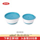 奧秀（OXO）兒童蓋碗套裝帶蓋練習(xí)餐盤零食碗寶寶嬰兒童餐具 藍(lán)