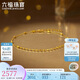 六福珠寶七夕禮物 腳鏈黃金車(chē)花光珠金珠足金素鏈 計(jì)價(jià)HEG0009DS 約2.67克