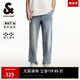 杰克·瓊斯（JACK&JONES）男裝夏季logo貼布松緊抽繩日常寬松廓形牛仔褲長褲男款225132061 E40淺牛仔藍 常規(guī) 32 175 W32/L32