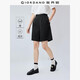 佐丹奴闊腿短褲女純棉五分褲打褶半松緊腰輕薄休閑短褲女05405310