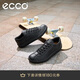 愛步（ECCO）板鞋男 軟底舒適輕盈牛皮系帶休閑鞋 柔酷537764 黑色39