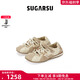 SugarSu 25年春季新款運動方頭休閑芭蕾真皮瑪麗珍時尚單鞋女 黃色 36