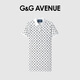 G&G AVENUE 1992法國G&G AVENUE輕奢潮牌休閑老花滿(mǎn)印字母POLO連衣裙夏季女款裙子 白色/White S 90-120斤