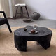侘寂風(fēng)碳化黑色茶幾現(xiàn)代創(chuàng)意異形實(shí)木茶臺個性設(shè)計榻榻米木墩子 南美胡桃木(D70*H35)炭化黑