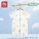 愛(ài)貝迪拉（AIBEDILA）嬰兒衣服夏季薄款新生嬰幼兒睡衣男女寶寶空調服短袖夏日連體衣 【短袖】青桔小熊（柔軟透氣） 80cm （建議16-20斤）
