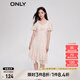 ONLY時(shí)尚少女印花泡泡袖V領(lǐng)中裙連衣裙女|123207122 HBG 粉色玫瑰滿印PINK ROSE AOP S (160) 80A
