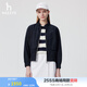 哈吉斯（HAZZYS）女裝 2025夏季新款女士素色寬松立領短款夾克女ASVSU0CBU13 藏青色NV L (165/88A 40)