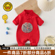 G.DUCKKIDS小黃鴨童裝寶寶周歲禮服嬰兒衣服春秋季新款抓周百天滿月服外出服 紅色 80cm 80尺碼9-12個月建議寶寶75