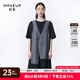 幻走（MOVEUP）2023夏季新款.FUN系列假兩件拼接腰帶設(shè)計師針織連衣裙 夜黑 L