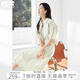 對(duì)白法式抽繩連衣裙套裝女2025夏新款花苞袖襯衫背心裙氣質(zhì)兩件套 淺米杏 S