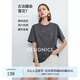 迪賽尼斯夏季新款高級(jí)感通勤風(fēng)百搭寬松亮片圓領(lǐng)短袖T恤女 灰色 L