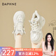 達(dá)芙妮（DAPHNE）高幫老爹鞋女2025新款秋冬季增高加厚底加絨棉鞋雪地靴運(yùn)動女鞋子 米色 加絨 4624607084 37