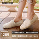 斯凱奇（Skechers）女鞋夏季漁夫鞋單鞋新中式蕾絲平底鞋淺口一腳蹬通勤鞋113025