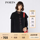 PORTS寶姿 新品女裝簡(jiǎn)約荷葉邊棒球領(lǐng)大衣SA9C016GZW010 黑色 XS (2)