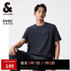 杰克·瓊斯（JACK&JONES） 春季新款商務通勤涼感華夫格logo皮標圓領短袖T恤男款225101030