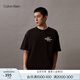 Calvin Klein Jeans夏季男女情侶中性ck休閑字母寬松純棉重磅短袖T恤J400448 BEH-太空黑 S