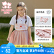 富羅迷女童套裝夏季新款學(xué)院風(fēng)短袖上衣jk百褶裙百搭兩件套 粉色  150 