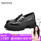 達(dá)芙妮樂(lè)福鞋女皮鞋學(xué)院風(fēng)制服鞋秋款厚底單鞋2024新款百搭 黑色 37 標(biāo)準(zhǔn)碼