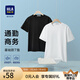 海瀾之家（HLA）短袖T恤男25新圓領(lǐng)通勤休閑風(fēng)短袖男夏季 米白R0 XL 180/96A 推薦151~164斤