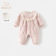 班喜迪嬰兒衣服秋冬裝寶寶連體衣公主加絨夾棉嬰幼兒超萌棉服外出服春秋 粉色 80cm