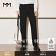麥檬MM商場(chǎng)同款2023年新秋黑色長(zhǎng)褲鉛筆褲休閑褲女5E7252401 黑色 XS 150/56A