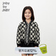 jnby by JNBY江南布衣童裝全棉棋盤格開衫毛衣荷葉領(lǐng)春女童兒童1O2312020 090/黑色系多彩混雜色 110 cm
