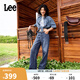 Lee25春夏新品429標準中腰直腳五袋款天絲中藍色女牛仔褲涼涼褲