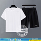 耐克（NIKE）套裝男裝 2025夏季新款運(yùn)動(dòng)服健身訓(xùn)練快干透氣短袖T恤 梭織短褲 HF0507-100+DV9858-010/2件套 M(170)-建議體重120-140斤