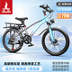 鳳凰官方旗艦店兒童自行車(chē)男女變速青少年學(xué)生山地車(chē)碟剎賽車(chē) 星際 藍灰【變速】后座+LED燈+輻條輪 22寸【適合130-170cm】