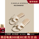 CAMILA KSENIA皮拖鞋女2025新款夏季休閑百搭一字拖時(shí)尚平底顯白涼拖鞋沙灘鞋子 杏仁奶油白 38