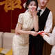枝己香檳色新中式旗袍新娘敬酒服2025新款結(jié)婚訂婚回門(mén)服日?？纱?QP02 M