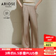 艾諾絲雅詩【商場同款】2025夏季新品醋酸垂感闊腿褲直筒休閑褲女40523072 茶棕色 M
