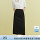 范思藍(lán)恩23FS12365/12483 黑色直筒半身裙女夏季百搭氣質(zhì)顯瘦長(zhǎng)裙 黑色短款 S