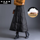 菲洛曼羽絨裙半身裙女士中長(cháng)款加厚保暖a字裙高腰顯瘦一片式 黑色_氣質(zhì)黑 XL_適用2-2-2尺4