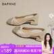 達(dá)芙妮（DAPHNE）涼鞋女粗跟中跟百搭夏季宴會(huì)增高仙女風(fēng)配裙子2025新款 香檳色 37 (235mm)  標(biāo)準(zhǔn)碼
