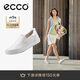 愛步（ECCO）25年夏季新款圓頭簡約平底舒適休閑板鞋女 柔酷7號470853 白色37