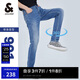 杰克·瓊斯（JACK&JONES）男士牛仔褲修身小腳彈力潮流復古貓須水洗長褲子男220132554