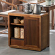 森之蘊實(shí)木移動(dòng)茶水柜茶桌邊柜泡茶臺燒水壺一體茶邊柜辦公室茶具置物柜 核桃木茶水柜(木面)