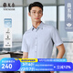 雅戈爾（YOUNGOR）短袖襯衫男含桑蠶絲混紡襯衫面料防曬功能細(xì)膩舒適2025新品 藍(lán)色格紋VSZS114794HBA 42 （180/100A）